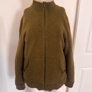L.L. Bean Olive Green Fleece Jacket